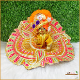 Shaneel Lace Moti Work Golden Laddu Poshak