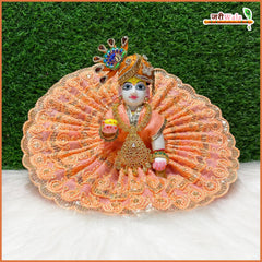 Embroidery Net Thread Sitara Work Peach Laddu Gopal Poshak