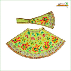 Cotton Thread Moti Jarkan Work Light Green Lehnga Patka