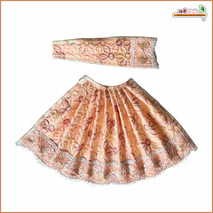 Blended Thread Sitara Lace Work Peach Lehnga Patka