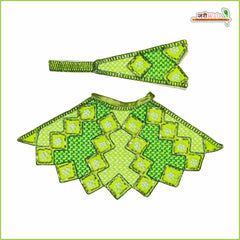 Cotton Thread Moti Cutdana Work Light Green Lehnga Patka