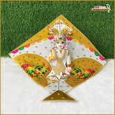 Blended Fancy Kite Digital Print Jarkan Work Golden Poshak With Pagdi & Patka