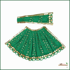 Blended Thread Sitara Work Green Lehnga Patka