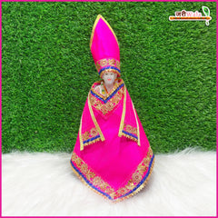 Cotton Thread Lace Work Magenta Sai Baba Poshak