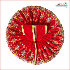 Shaneel Thread Sitara Stone Work Red Laddu Gopal Poshak