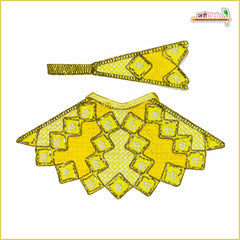 Cotton Thread Moti Cutdana Work Lemon Lehnga Patka
