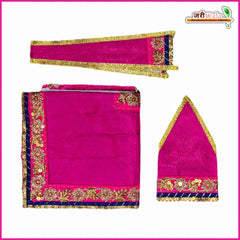 Cotton Thread Lace Work Magenta Sai Baba Poshak