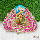 Shaneel Lace Moti Work Olive Green Laddu Poshak