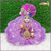 Blended Net Thread Sitara Cutdana Work LilacLaddu Gopal Poshak With Patka & Pagdi