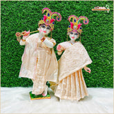 Cotton Plain Thread Work Peach Jugal Jodi Poshak