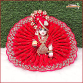 Shaneel Thread Sitara Stone Work Red Laddu Gopal Poshak