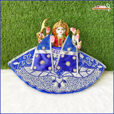 Net Frill Moti Sitara Heavy Work Blue Lehnga Patka