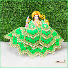 Shaneel Moti Lace Work Green Lehnga Patka