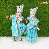 Blended Thread Sitara Lace Work Light Blue Jugal Jodi Poshak