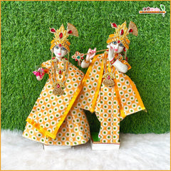 Cotton Floral Print Yellow Jugal Jodi Poshak