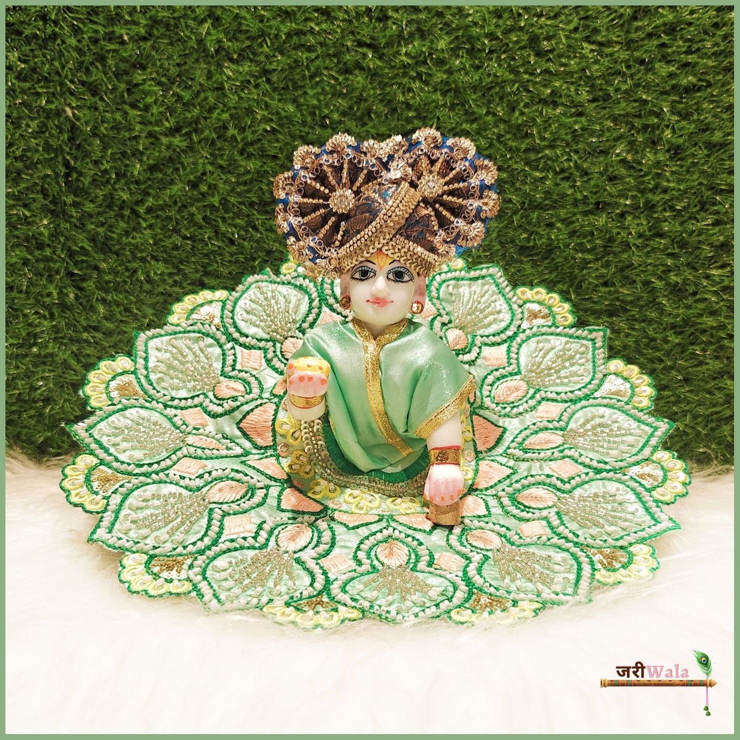 Blended Thread Cutdana Work Sea Green Poshak