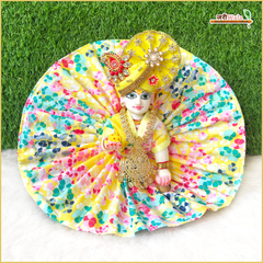 Holi Special Cotton Floral Print Yellow (Multicolor) Laddu Gopal Poshak