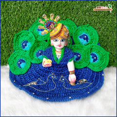 Woolen Fancy Morpankh Blue & Green Poshak With Cap