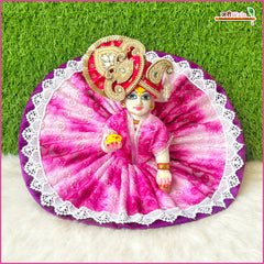Blended Thread Lace Work Violet Laddu Gopal Poshak