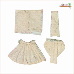 Cotton Plain Thread Work Peach Jugal Jodi Poshak