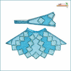 Cotton Thread Moti Cutdana Work Light Blue Lehnga Patka