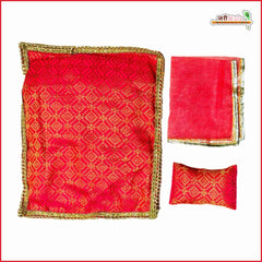 Cotton Printed 3 Piece Gadda Takia Set Gajri