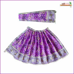 Blended Thread Sitara Lace Work Purple Lehnga Patka