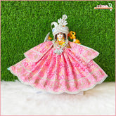 Blended Thread Sitara Lace Work Baby Pink Lehnga Patka