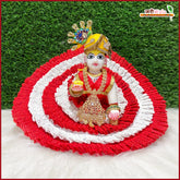 Blended Frill Thread Work Red & White Poshak With Patka