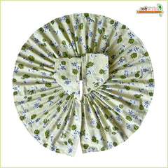 Cotton Floral Print Sea Green (Multicolor) Laddu Gopal Poshak