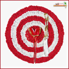 Blended Frill Thread Work Red & White Poshak With Patka