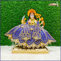 Blended Thread Moti Work Dark Violet Lehnga Patka