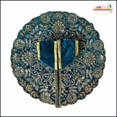 Shaneel Cutdana Sitara Moti Work Teal Blue Laddu Gopal Poshak