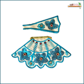 Cotton Thread Sitara Work Teal Blue Lehnga Patka