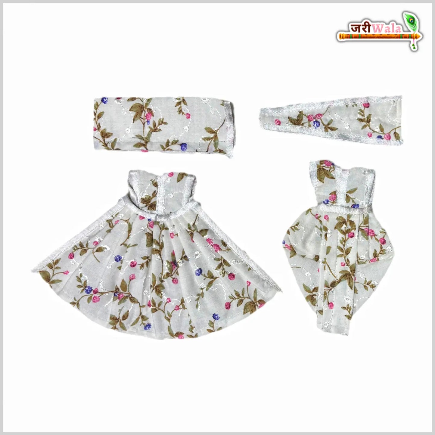 Coton Plain Floral Print Jugal Jodi Poshak