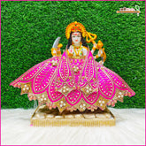 Blended Thread Moti Work Magenta Lehnga Patka