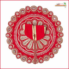 Shaneel Thread Sitara Stone Work Red Laddu Gopal Poshak