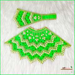 Shaneel Moti Lace Work Green Lehnga Patka