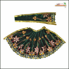 Shaneel Thread Stone Work Dark Green Lehnga Patka
