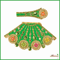 Shaneel Moti Stone Work Green Lehnga Patka