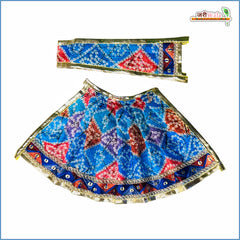 Bandhej Lace Work Multicolor Lehnga Patka