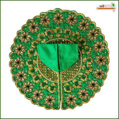 Blended Thread Dabka Sitara Stone Work Dark Green Laddu Gopal Poshak