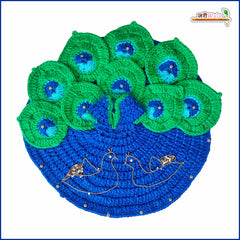 Woolen Fancy Morpankh Blue & Green Poshak With Cap