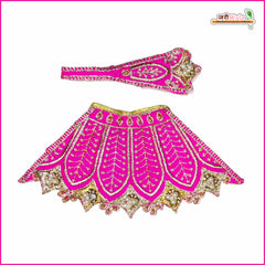 Blended Thread Moti Work Magenta Lehnga Patka