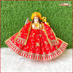 Blended Thread Sitara Work Red Lehnga Patka