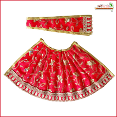 Blended Thread Sitara Work Red Lehnga Patka