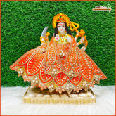 Blended Thread Moti Work Orange Lehnga Patka