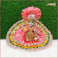 Blended Thread Lace Cutdana Work Multicolor Laddu Gopal Poshak With Pagdi & Patka