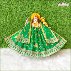 Blended Thread Sitara Work Green Lehnga Patka