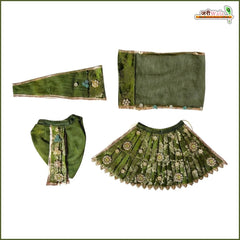 Blended Frill Jarkan Stone Booti Work Green Jugal Jodi Poshak
